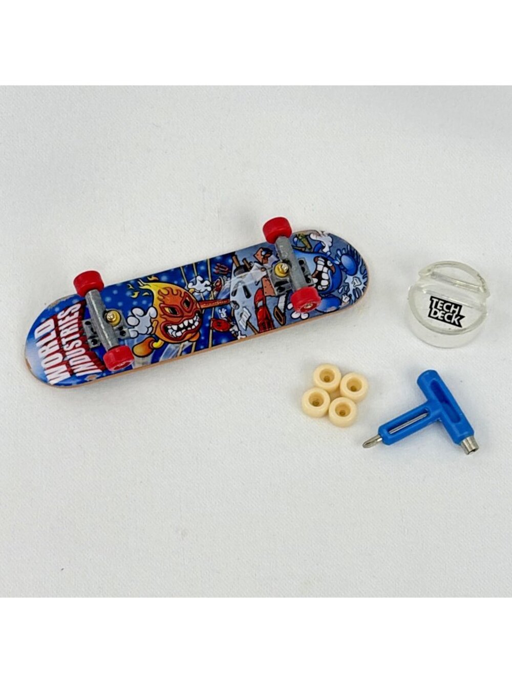 Vintage Tech Deck Fingerboard World Industries Lucha Libre Flame Boy + Extras